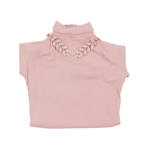 Cotton lace blouse with necklace