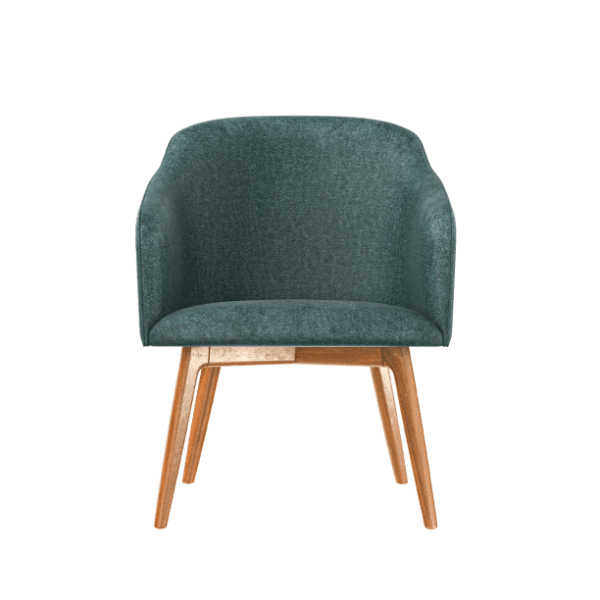 Green chair with wooden legs 60x100 cm