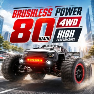 4WD Brushless High-Speed Off-Road RC Truck – 50MPH 1:16 Scale Performance Monster Truck (Drift & Stunt Ready)