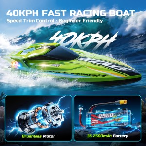 40KM/H Brushless RC Speed Boat – 19" High-Performance Self-Righting Racing Boat